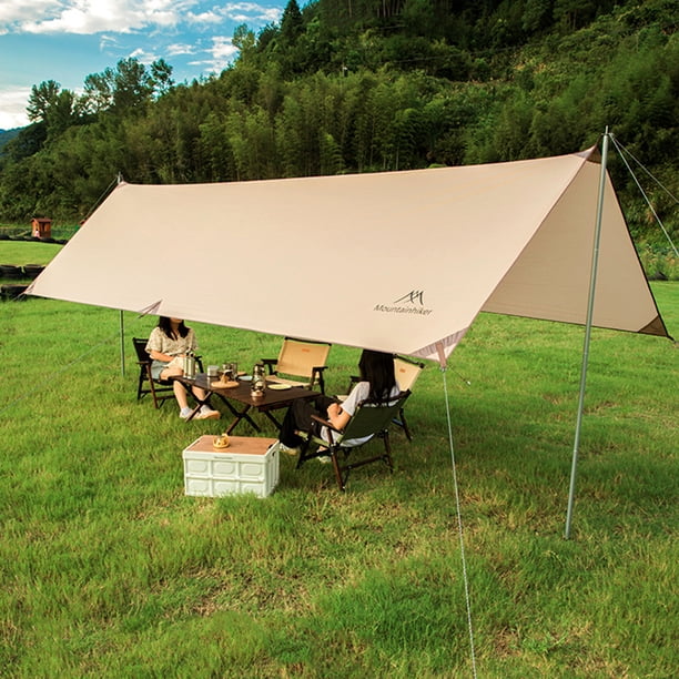 Toldo de playa de tela Oxford Toldo para acampar al aire libre con clavo de acero de cuerda de viento de poste Hugtrwg Para estrenar