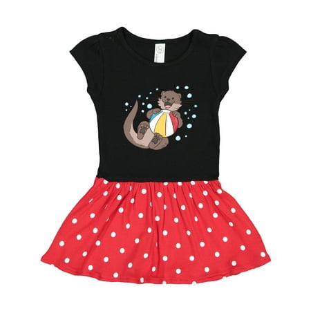 

Inktastic Cute Otter with Beachball and Bubbles Gift Toddler Girl Dress