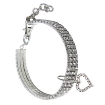 Pretyzoom 1Pcs Valentine Pet Collar with Heart Design for Cat and Dog in White