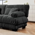 thumbnail image 5 of 94.4" Oversized Chaise Lounge, Loveseat Sectional Sofa, 2 Ottomans, U- Shaped Couch, Comfy Cloud Couch, Chenille Sleeper Daybed, Deep Seat Reversible Chaises, Recliner for Living Room, Grey, 5 of 9