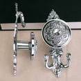 thumbnail image 3 of Pair of Rose Style Drapery Curtain Holdbacks Tieback Hooks (Silver), 3 of 5