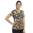 thumbnail image 7 of Tooniforms Scrubs Top For Women V-Neck Print TF614, 7 of 7