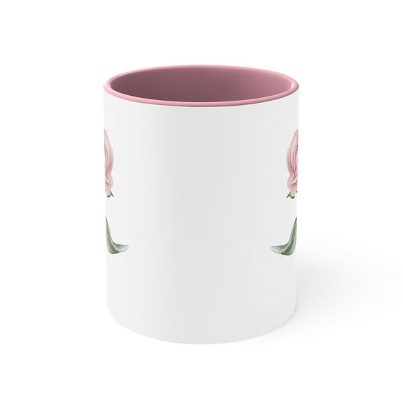 Gulf Coast Online Pink Floral Coffee Mug Gift, 11oz Ceramic Accent Tea Cup