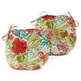 thumbnail image 2 of Breeze Floral 15-inch Outdoor Round Bistro Chair Cushion (2-pack), 2 of 5