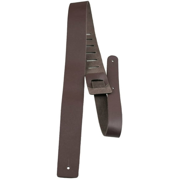 Perris 2" Basic Leather Brown Guitar Strap, Fully Adjustable From 44.5" to 53"