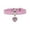 Pink, variant on Cute Pet Peach Heart Dog Collar - Adjustable, Pu Material, with Love Heart Pattern