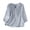 Blue, variant on Women's Cotton Linen Embroidered V Neck Short Sleeve T Shirt Loose Summer