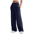 thumbnail image 5 of Hanerdun Women Wide Leg Workout Pants Female Elastic Waist Bottoms Navy Blue 2XL, 5 of 5