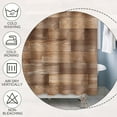 thumbnail image 5 of Vintage Wooden Board Shower Curtain Brown Woods Retro Grain Texture Decorative Shower Curtains for Home Bath Bathtubs Bathroom Fabric Polyester Waterproof with Hooks 72x72 Inches, 5 of 6