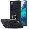 thumbnail image 2 of Slim Fit Case for Samsung Galaxy S20 FE 6.5 Inch with Ring Holder Stand Bracket Card Slots Phone Cover, Soft TPU PU Leather Shockproof Anti-Drop Protective Case for Samsung Galaxy S20 FE,Black, 2 of 17