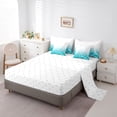 thumbnail image 5 of jejeloiu Stripes Lines Circle 7-Piece Twin Bedding Sets,Cyan White Bedding Comforter Set For Teens Kids Reversible, 5 of 8