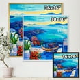 thumbnail image 4 of Designart 'Little Red Flowers With Sea View' Nautical & Coastal Framed Canvas Wall Art Print, 4 of 5