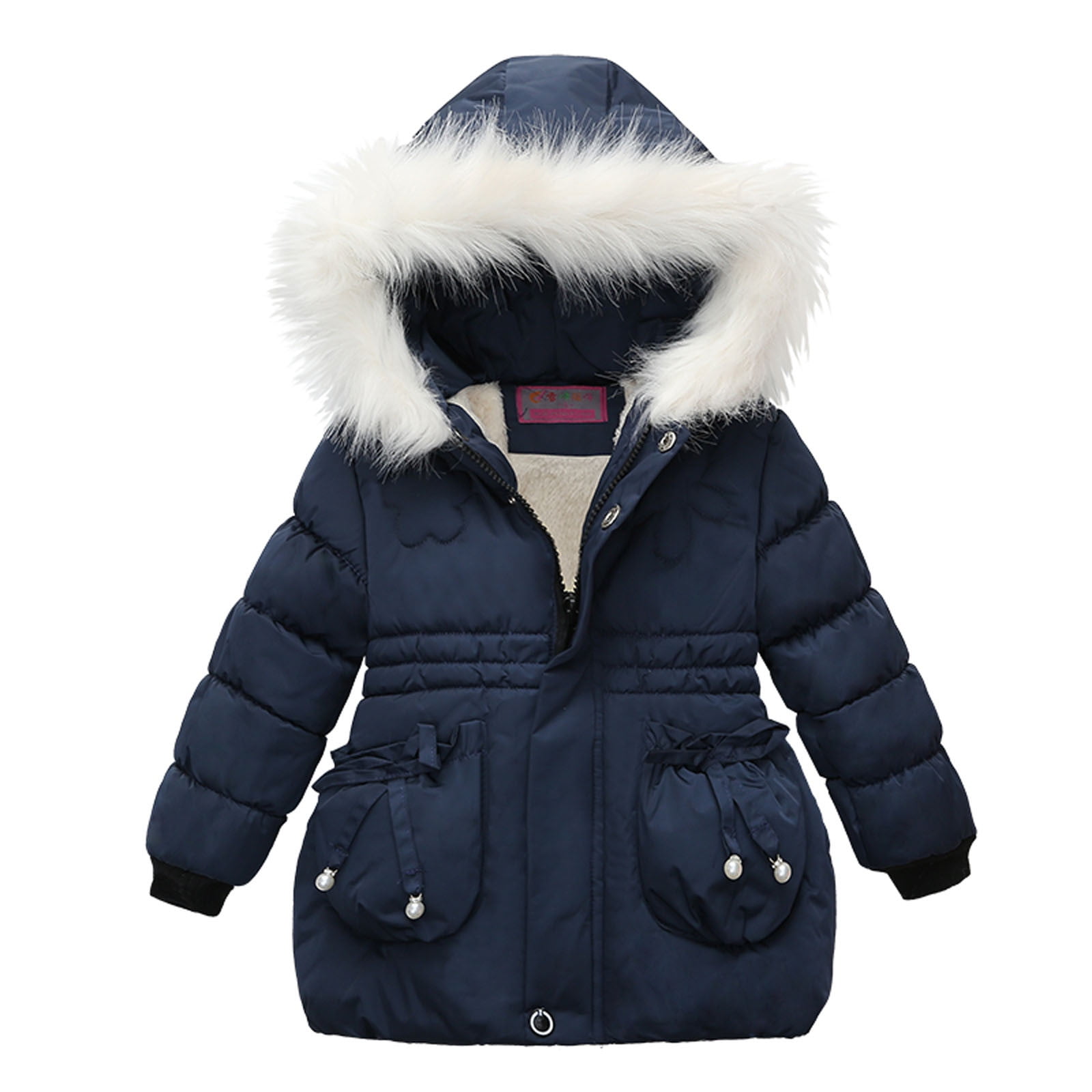Toddler Baby Girls Long Sleeve Winter Warm Solid Windproof Coat Outwear Jacket 