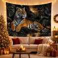 thumbnail image 3 of Tiger Resting Beside Still Water under Golden Moon, Serene Digital Art for Wildlife Fans, Jungle Decor, Housewarming Gift, Tapestry Wall Hanging for Bedroom and Living Room, 3 of 7