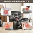 thumbnail image 4 of Bonzy Home XL Power Recliner Chair - 41" Wide Electric Massage Recliner with Heat & USB Charging, Overstuffed PU Leather Reclining Sofa for Living Room, Black, 4 of 8
