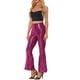 thumbnail image 2 of Pantalones de campana brillantes y ajustados con lentejuelas INSPIRE CHIC para mujer en color rosa intenso, 2 of 6