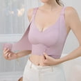 thumbnail image 2 of Front Closure Full Coverage Wireless Bra for Women, Thin Fixed Cup Seamless Bra with Adjustable Straps, Smooth Daily, 2 of 9