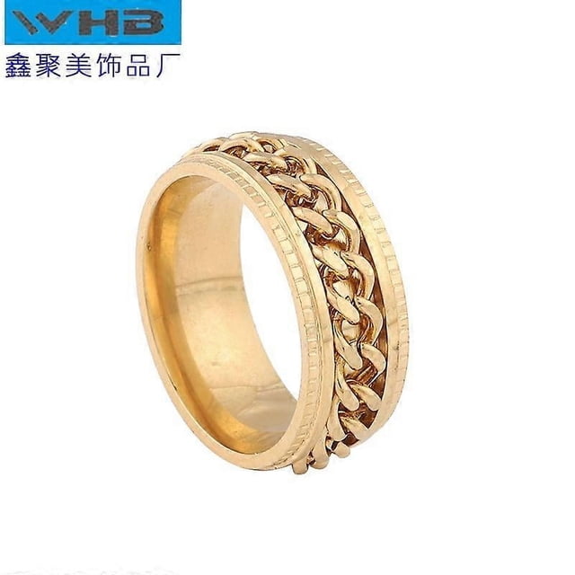 Anillo de pareja de acero y titanio con doble rotación