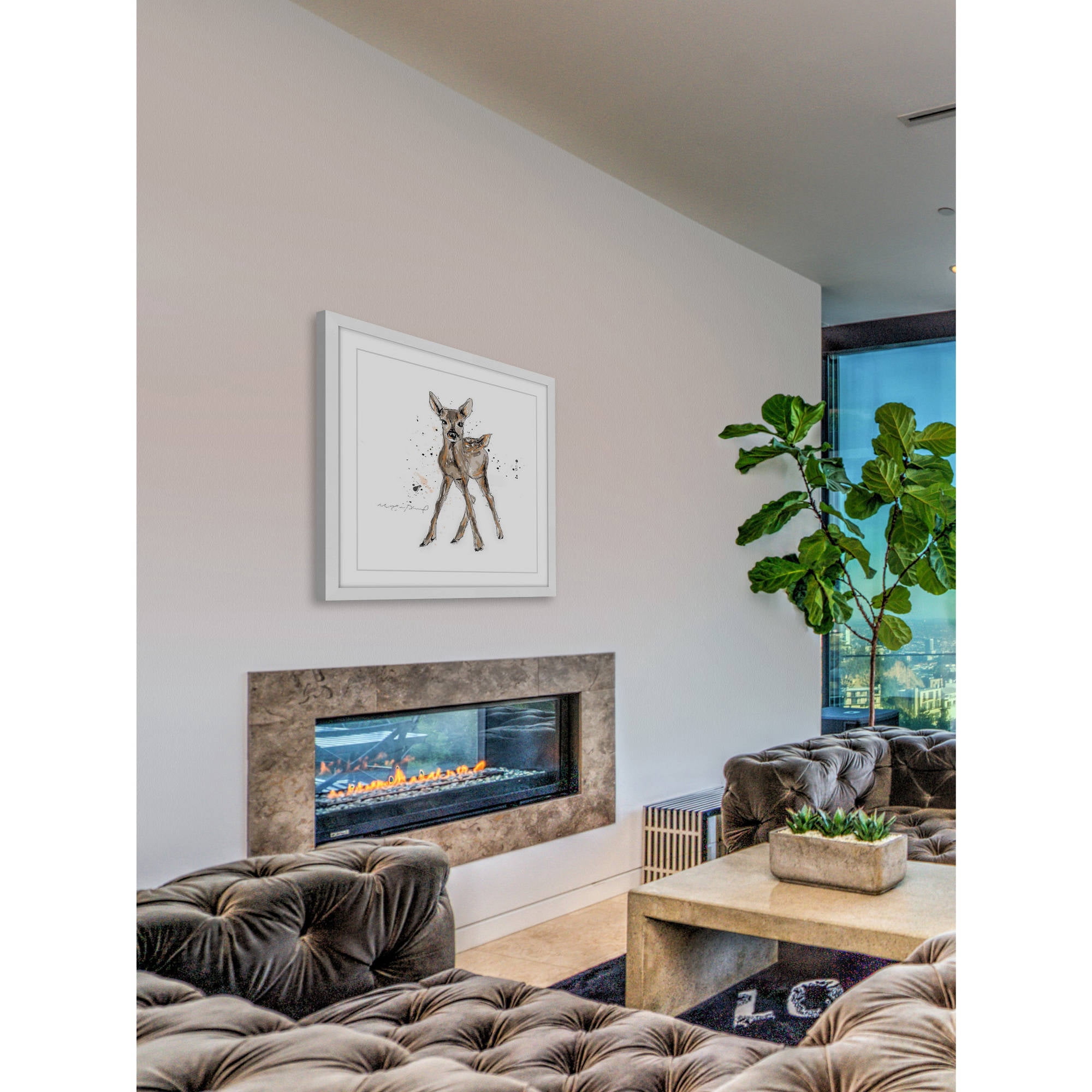 Marmont Hill "Bebe Cerf Brun" by Marie-Eve Pharand Framed Painting Print