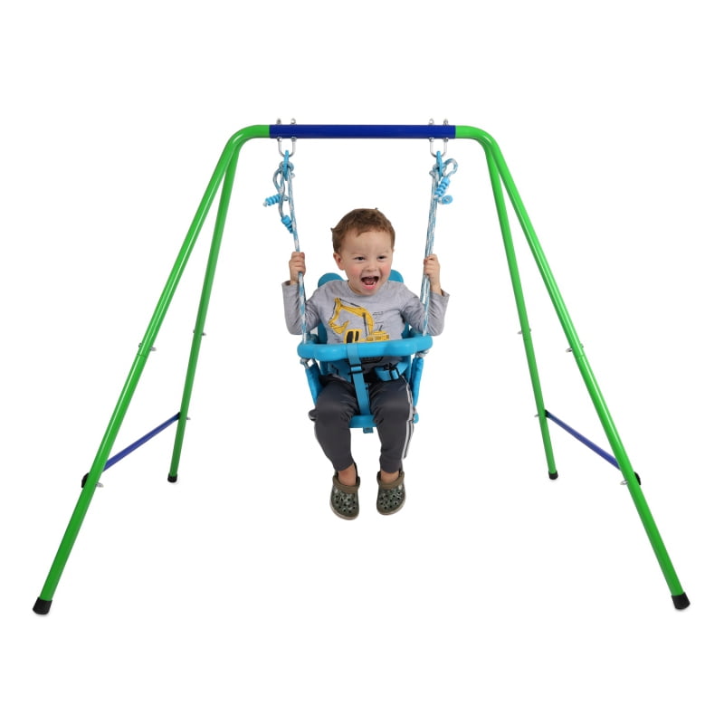 Safety Seat Folding Secure Swing Set, Outdoor Child Swing Frame