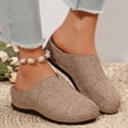thumbnail image 6 of HTHLVMD Women's Embossed Mules, Closed Toe Slip On Shoes, Home Casual Shoes, Retro Leather Shoes, Closed Toe Clogs for Women Slip-On Mules: Comfortable Women's Mule & Clog, Khaki 7, 6 of 7