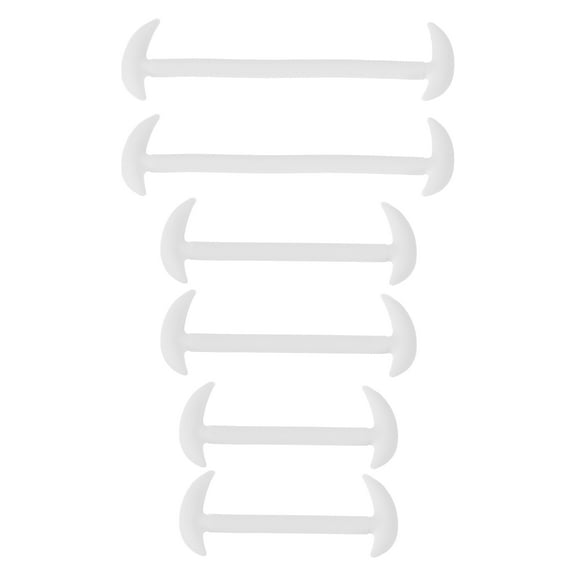 12Pack No Tie Shoelaces,  Silicone Slip on Elastic Dress Shoe Laces, White