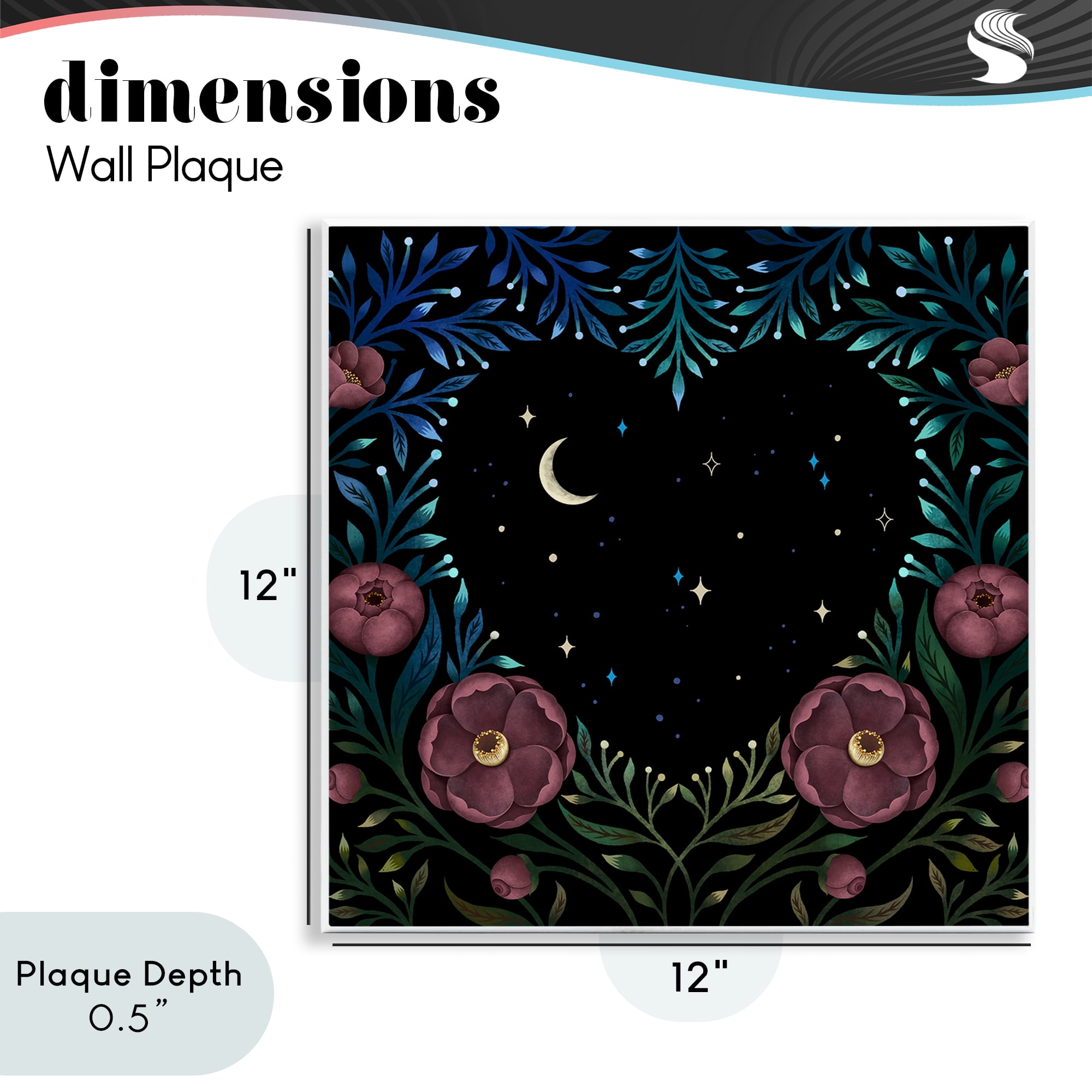 Stupell Industries Heart Night Sky Garden Wall Plaque Art, design by Episodic Drawings