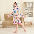 thumbnail image 4 of FORMRS Kids Bathrobe Unisex Hooded Robe Toddler Pajamas Sleepwear, Size 2-3T, Colorful Circles, 4 of 7