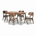 thumbnail image 2 of Baxton Studio Alston Mid-Century Modern Beige Fabric Upholstered and Walnut Brown Finished Wood 5-Piece Dining Set, 2 of 7