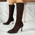 thumbnail image 2 of Coffee Women'S Winter Footwear With Pointed Toe And Suede High Heels Slim Design For Style, 2 of 7