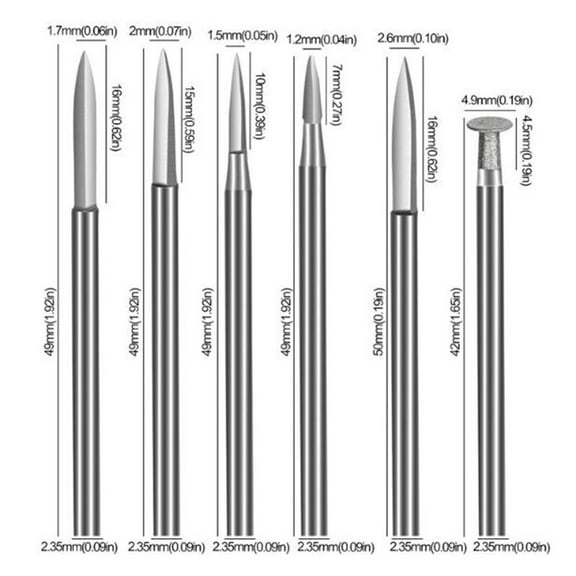 6Pcs Wood Carving Drill Bits For Rotary Tool Engraving Crafts Grinding Tool 3mm 2.5mm Shank Wood Milling Burrs Grinding Tool