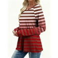 thumbnail image 5 of LIaqionyy Womens Striped Shirt Long Sleeve Crewneck Fall Outfits Casual Loose T Shirts Tunic Tops Fashion Clothes, 5 of 7