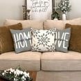 thumbnail image 6 of Farmhouse Pillow Covers 18x18 Set of 4 Flower Stripe Decorations White Pillow Covers, Grey White Linen Cushion Case Gifts for Home Decor for Couch Bed Sofa 179, 6 of 6
