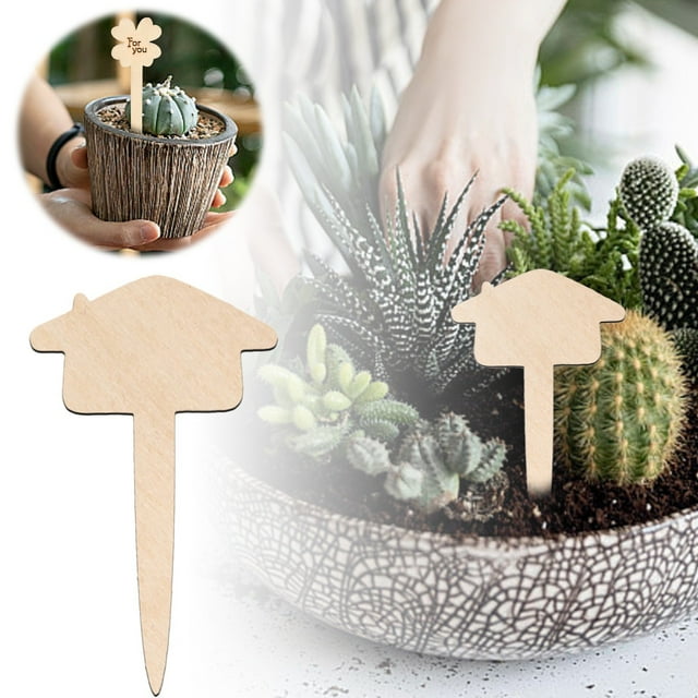 BKER Garden DIY Wooden Hangs For Flower Pots Handmade Identification Tags Versatile And Lightweight Crafting Supplies For Your Garden Projects