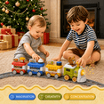 thumbnail image 3 of Dimoarch Train Toys for 1 2 3 Years Old, Toddlers Toys Electric Train Car Track Play Set with Steam, Light & Music for Boys Girls Ages 2 3 4, Birthday Gifts for Baby, 3 of 9