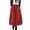Red, variant on Hpapadks Women's Skirts Fall Winter Vintage Midi Long Elastic Waist Solid A Line Pleated Skirt Black L