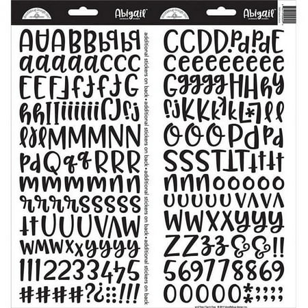 UPC: 0842715058200 | Abigail Font Cardstock Alpha Stickers 6 X13 2/Pkg-Beetle Black