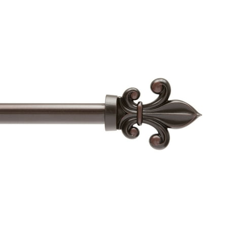 Mainstays 48 84 In Fleur De Lis Adjustable Curtain Rod 5 8 In