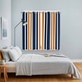 thumbnail image 5 of Curtains 84 Inches Long 2 Panels, Orange Navy Blue Striped Grommets Window Treatment Curtain, Modern Minimalist Ombre Lines Thermal Curtains Drapes for Living Room/Bathroom, 5 of 9