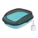 thumbnail image 3 of Caja de arena para gatos, orinal abierto para gatitos, inodoro de lados altos, arena para mascotas con parte superior abierta azul claro grande, 3 of 9