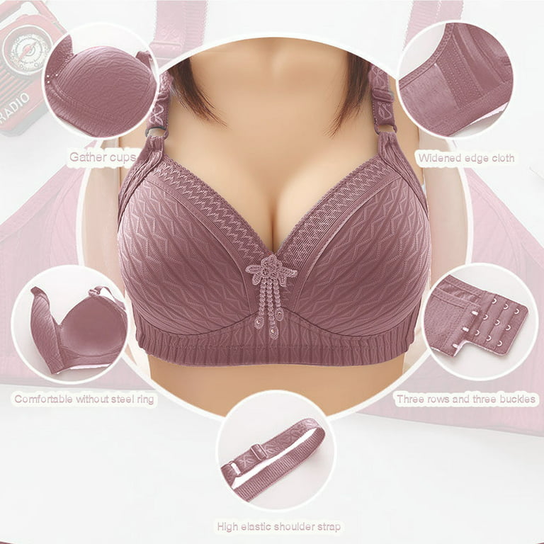 SELONE 2023 Everyday Bras for Women Push Up No Underwire for Sagging Breasts  Hollow Out Fashion Wire Free Bowknot Printing Nursing Bras for  Breastfeeding High Impact Bras Sports Bras for Women Purple 