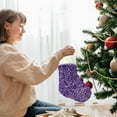 thumbnail image 6 of Kbndieu Christmas Stockings, White Plush Cuff Purple Glitter Christmas Stockings for Mantels, Fireplace, Christmas Tree Decorations, Christmas Gifts, 6 of 6