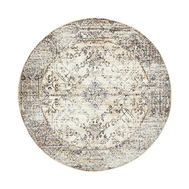 Unique Loom Augustus Collection Area Rug - Naples (5' Round Cream/Beige)