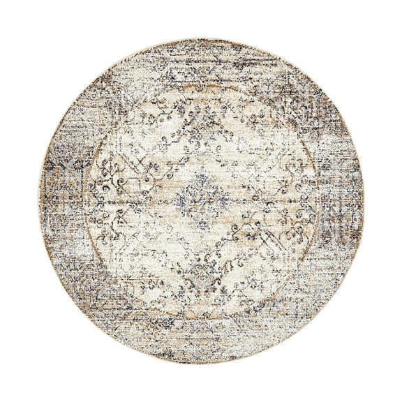 Unique Loom Augustus Collection Area Rug - Naples (5' Round Cream/Beige)