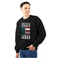 thumbnail image 4 of Live Free Geometric American Flag USA Unisex Plus Fleece Graphic Sweatshirt Brisco Brands 2X, 4 of 6