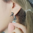 thumbnail image 3 of AYYUFE 1 Pc Ear Stud Fox Shape Design Decorative Alloy Female Stud Earring for Birthday Party Alloy Black, 3 of 8