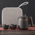 thumbnail image 3 of High End Purple Pottery RetroTea Set Outdoor Travel Tea Set Portable Kungfu Tea Set Teapot Small Package Birthday Gift, 3 of 8