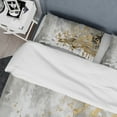 thumbnail image 4 of Designart "Modern Interpretation White and Gold" Abstract Bedding Covert Set - Modern White Bed Set With 2 Shams, 4 of 6