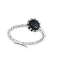 thumbnail image 4 of CHOOSE YOUR COLOR Simulated Black Onyx Solitaire Ring .925 Sterling Silver Ball Bead Band CZ Female Size 7, 4 of 4