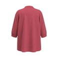 thumbnail image 5 of HongQid Womens Linen Blend Button Down Tunic Ladies Mandarin Neck Pleated Bust 3/4 Sleeve Blouse Casual Shirts, 5 of 7